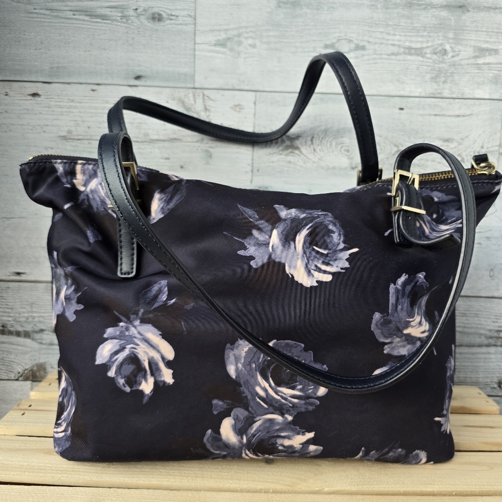 Kate Spade New York Watson Lane Small Maya Tote Bag Night Rose Floral Pattern - Picture 7 of 15